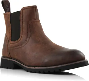 Polar Fox Mens Casual Engineer Zipper and Buckle Motorcycle Boots