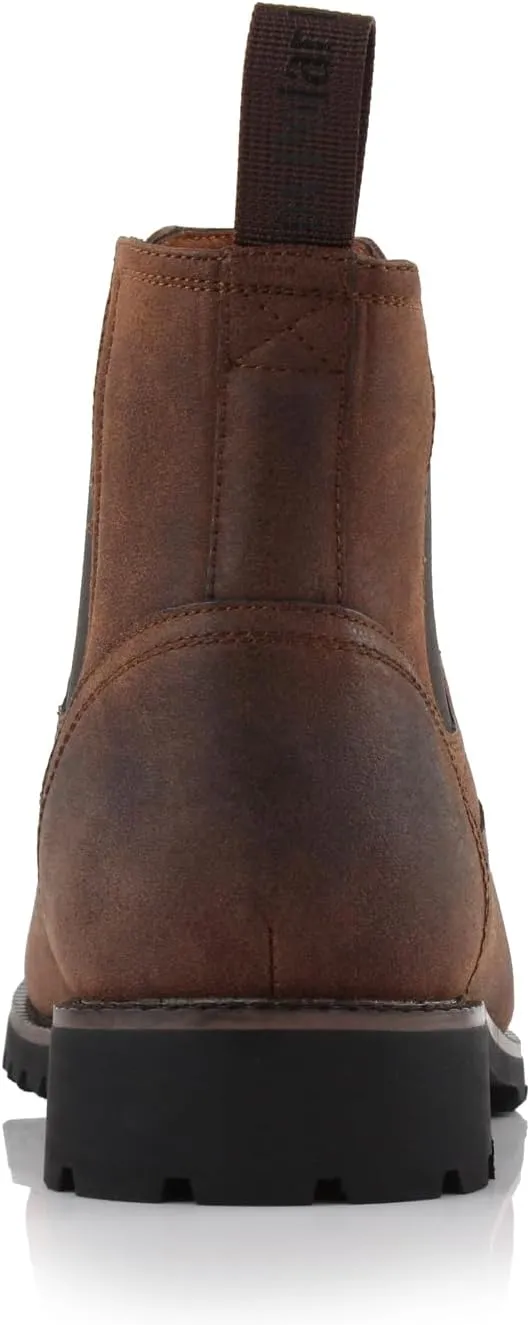 Polar Fox Mens Casual Engineer Zipper and Buckle Motorcycle Boots