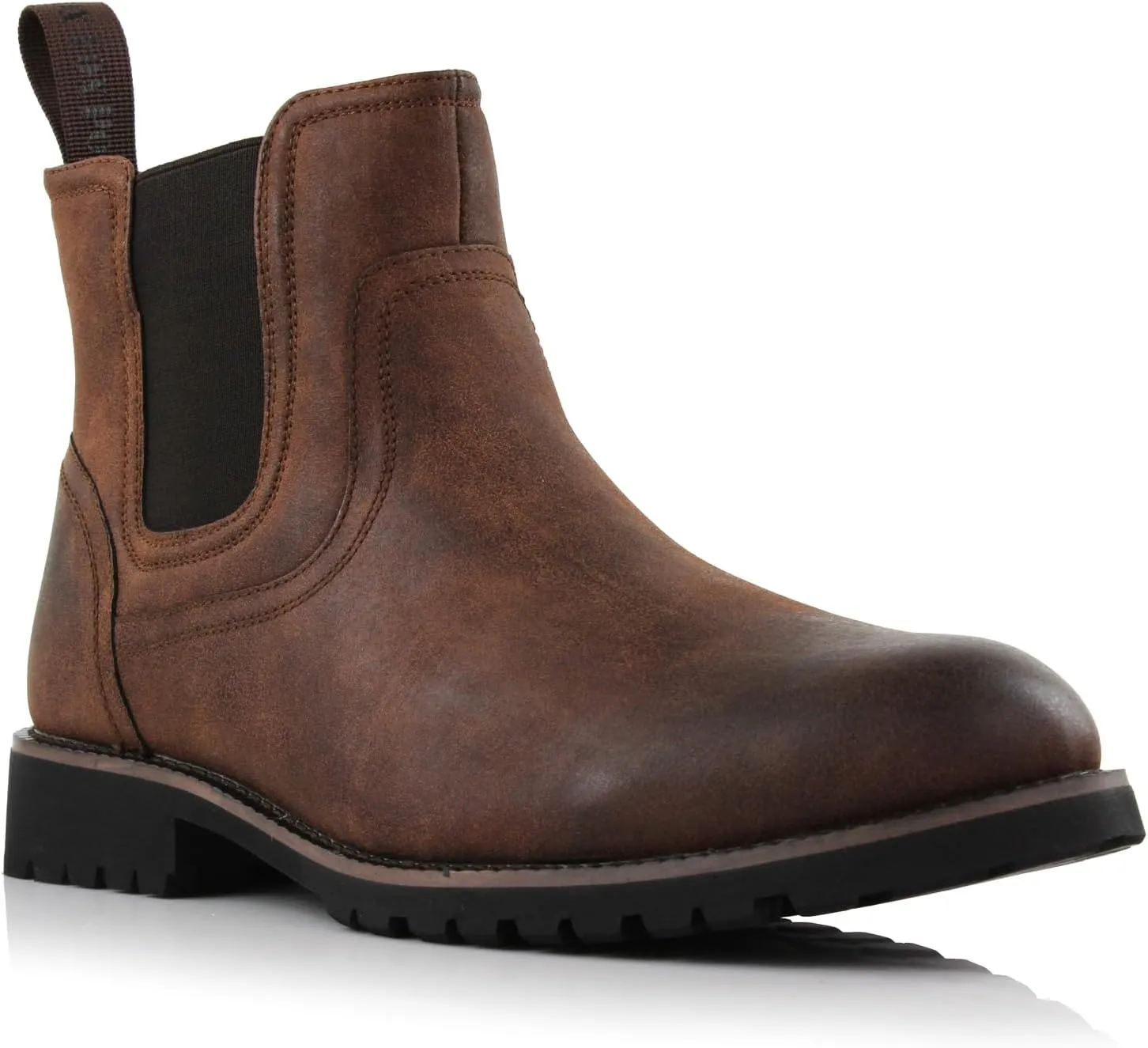Polar Fox Mens Casual Engineer Zipper and Buckle Motorcycle Boots