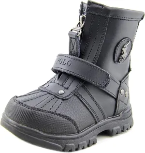 POLO RALPH LAUREN Boy's Conquered Hi Boot, Chocolate/Tan Leather Combat