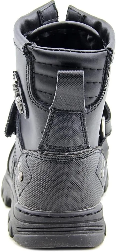 POLO RALPH LAUREN Boy's Conquered Hi Boot, Chocolate/Tan Leather Combat
