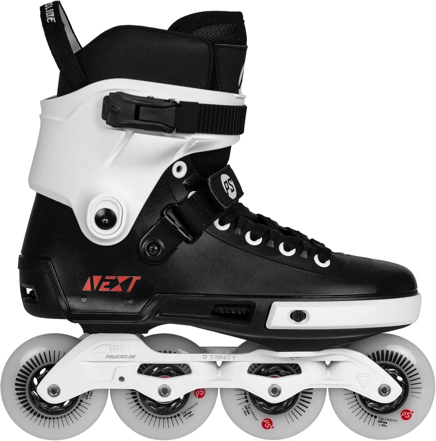 Powerslide Next Core Black 80 Inline Skate for Urban and Fitness for Men and Women in Black/White