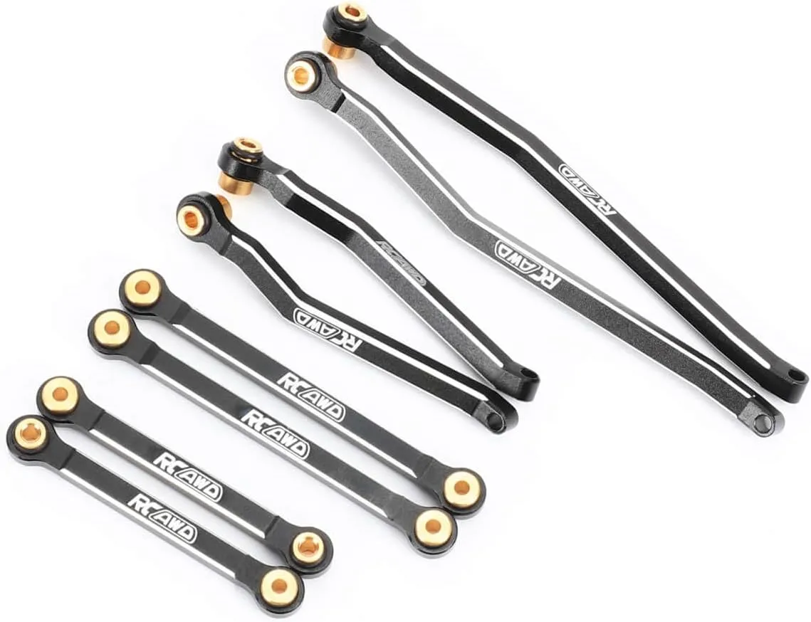 RCAWD Aluminum Front/Rear Suspension Links Bracket Rod for for CR18P Rock Van CR18P Trail Hunter CR18P Rock Van EVO CR18P EVO Harvest CR18P EVO Trail Hunter Parts(Black)