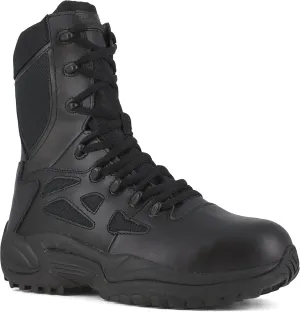 Reebok Men's Rapid Response Rb Safety Toe 8" Stealth Boot with Side Zipper Military & Tactical