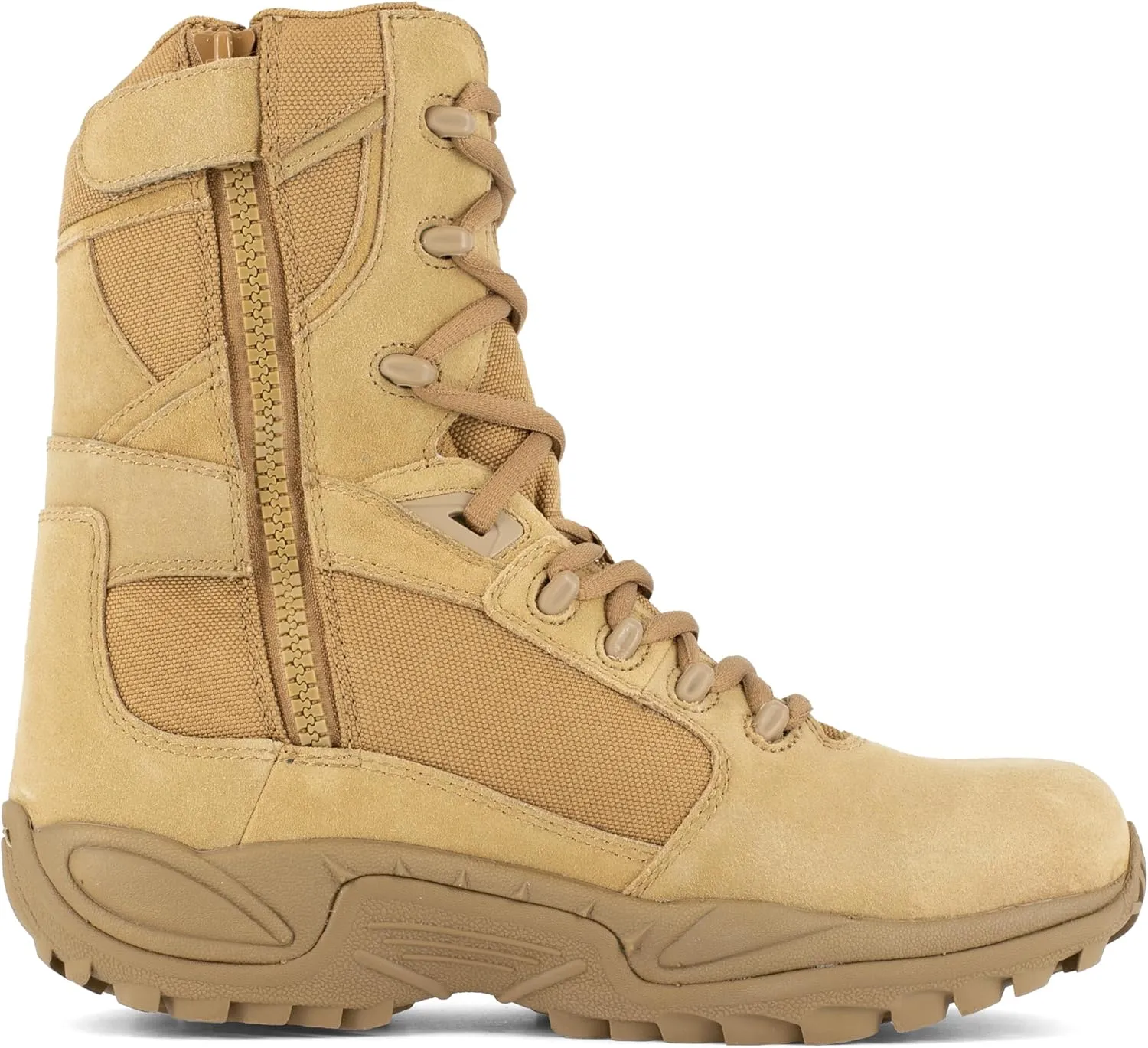 Reebok Work Men's Rb8995 Rapid Response Rb Safety Toe 8" Stealth Boot with Side Zipper Sage Green Military & Tactical
