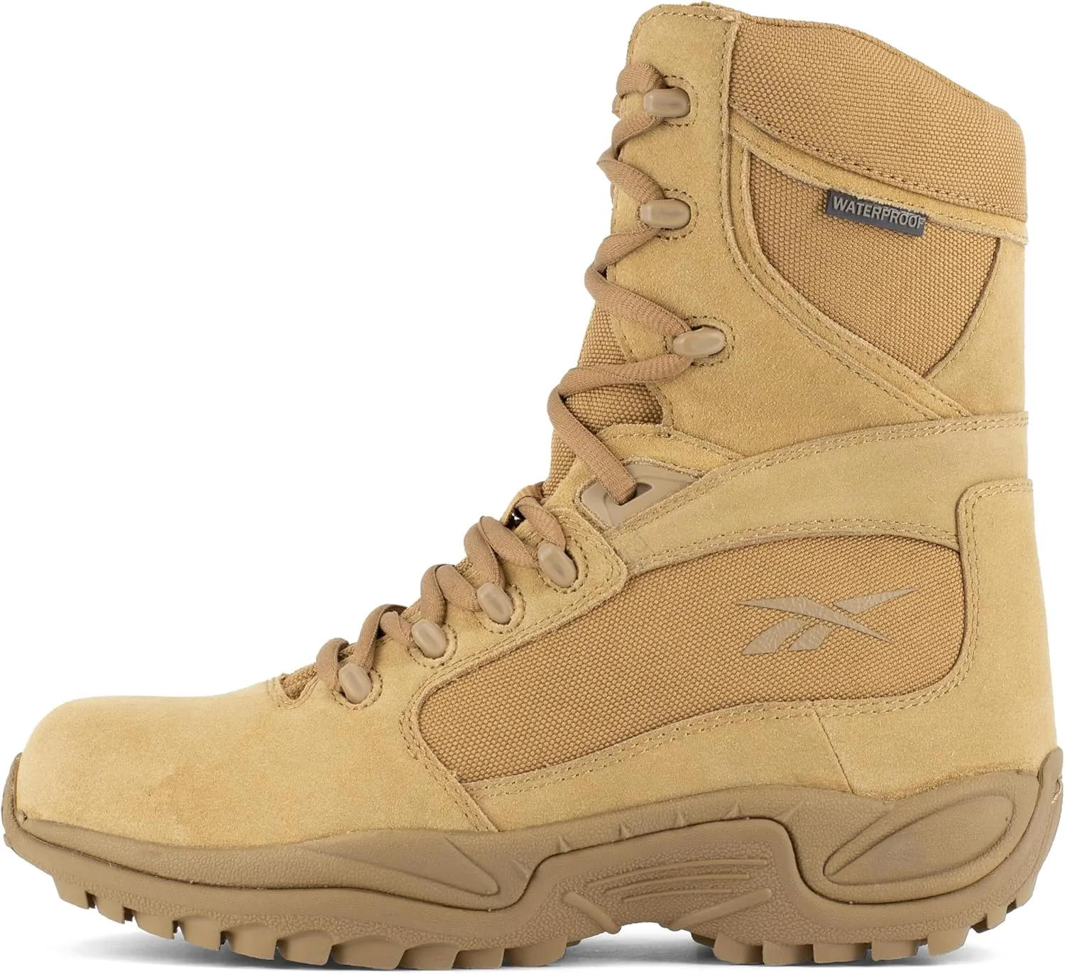 Reebok Work Men's Rb8995 Rapid Response Rb Safety Toe 8" Stealth Boot with Side Zipper Sage Green Military & Tactical