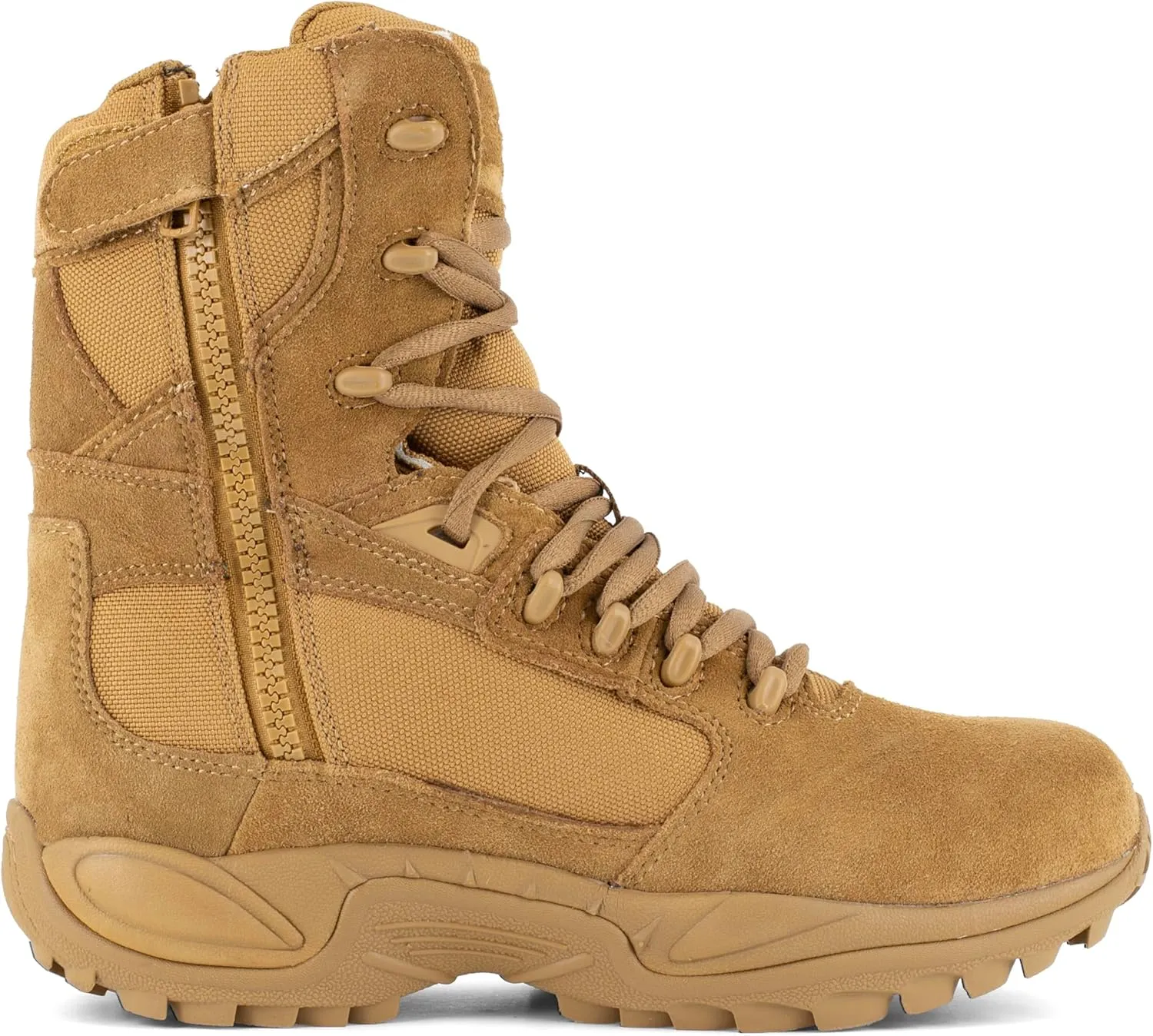 Reebok Work Men's Rb8995 Rapid Response Rb Safety Toe 8" Stealth Boot with Side Zipper Sage Green Military & Tactical