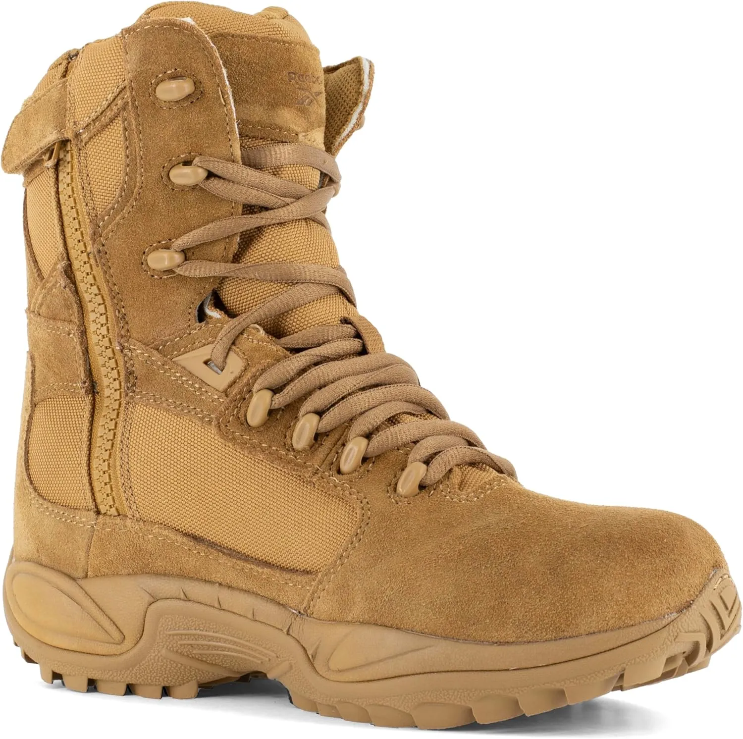 Reebok Work Men's Rb8995 Rapid Response Rb Safety Toe 8" Stealth Boot with Side Zipper Sage Green Military & Tactical