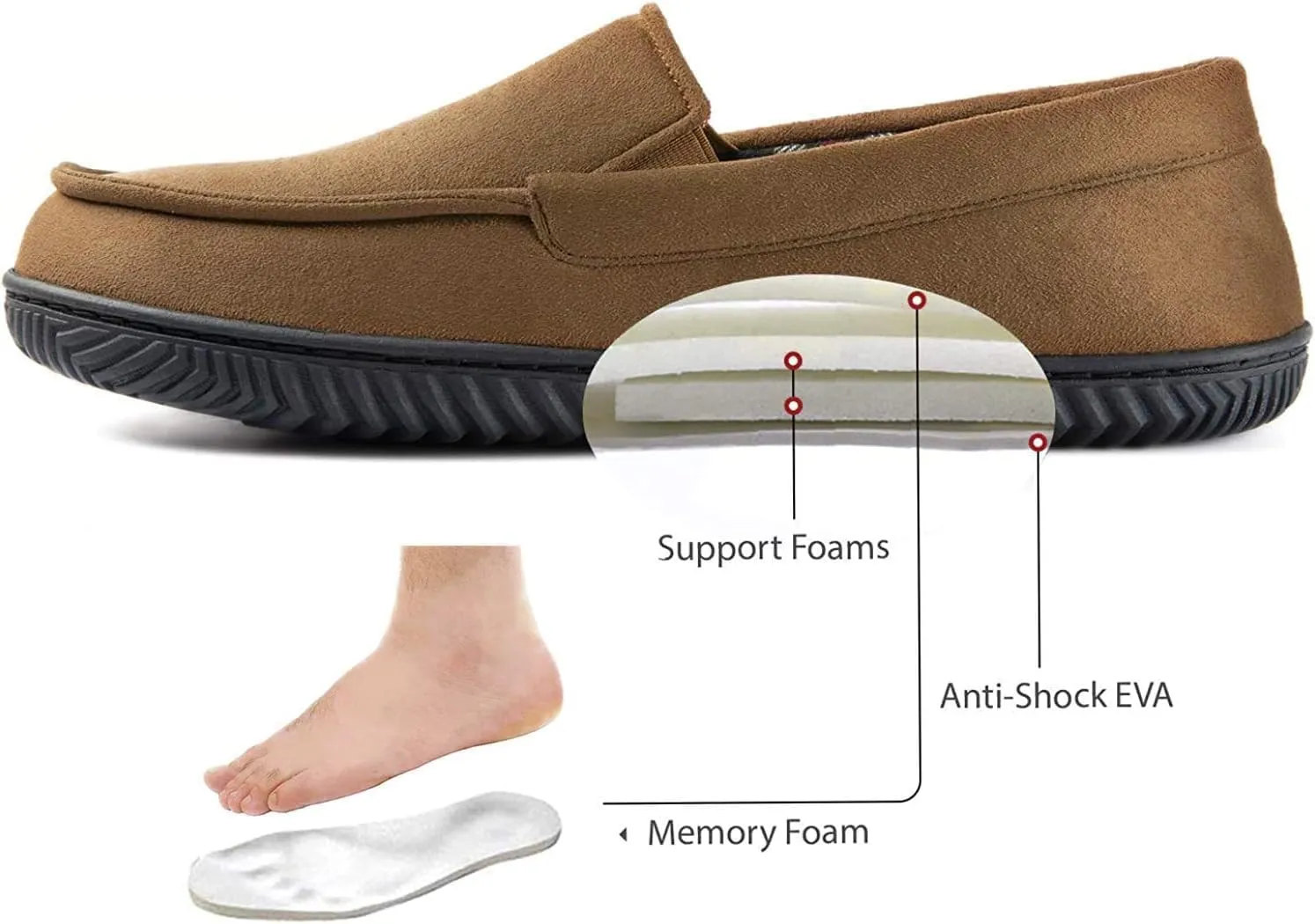 RockDove Men's Alexander Flannel Lined Loafer Slipper