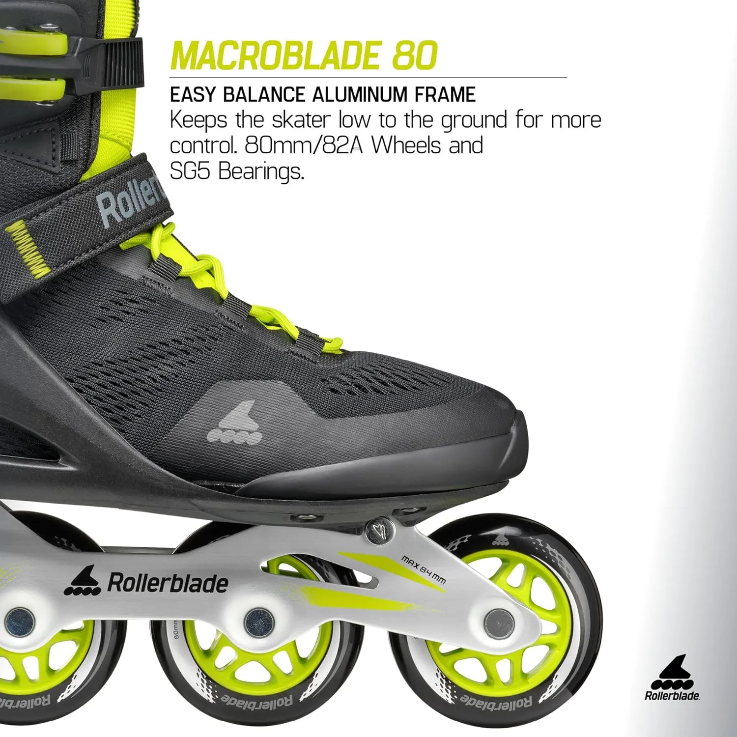 Rollerblade Macroblade 80 Men's Adult Fitness Inline Skate, Performance Inline Skates