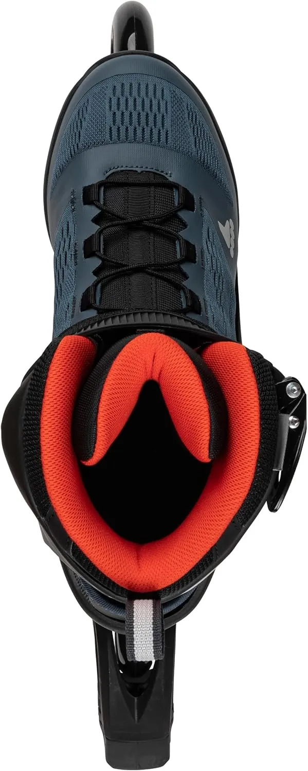 Rollerblade Macroblade 90 Men's Adult Fitness Inline Skate, Orion Blue/Spicy Orange, Performance Inline Skates