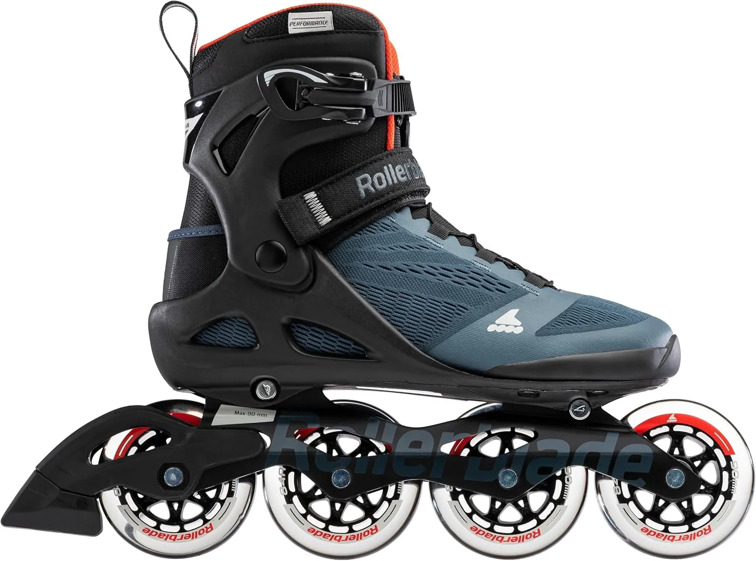 Rollerblade Macroblade 90 Men's Adult Fitness Inline Skate, Orion Blue/Spicy Orange, Performance Inline Skates