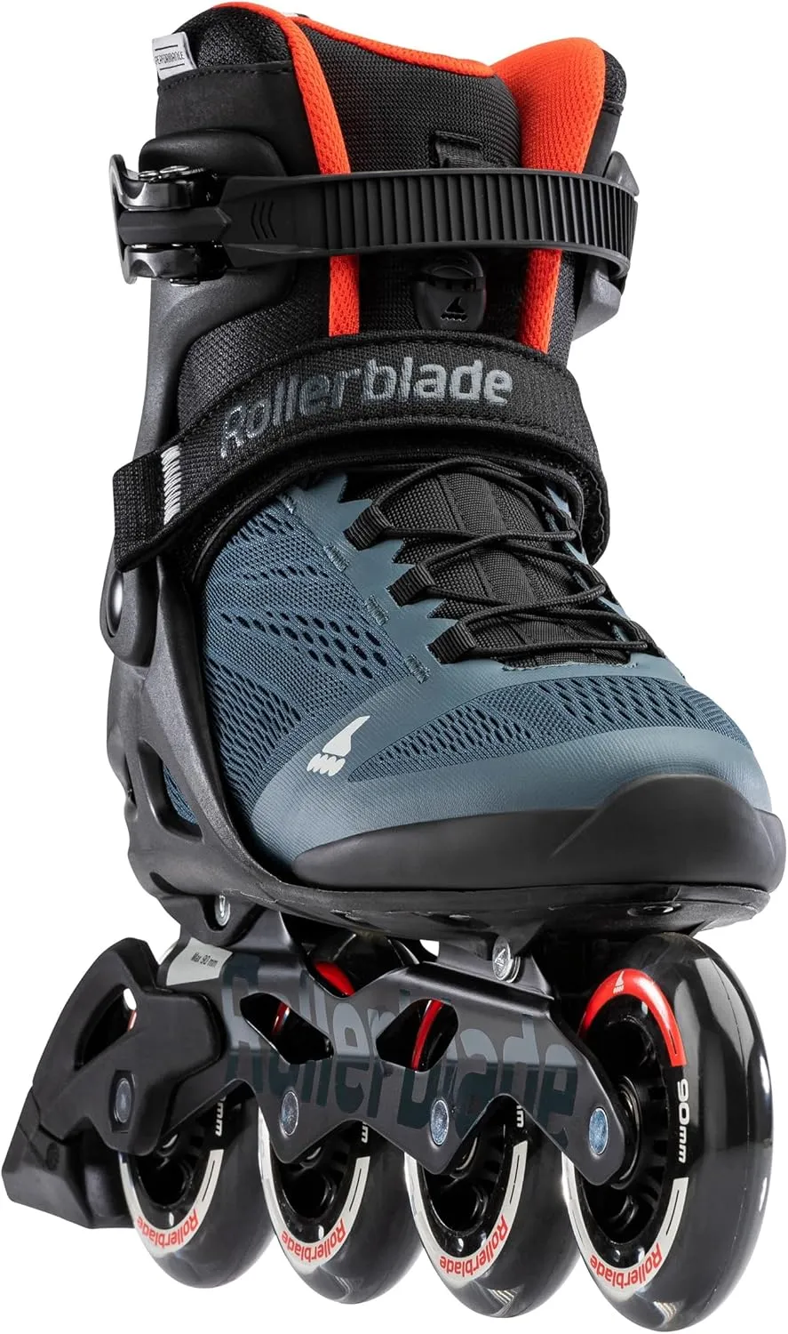 Rollerblade Macroblade 90 Men's Adult Fitness Inline Skate, Orion Blue/Spicy Orange, Performance Inline Skates