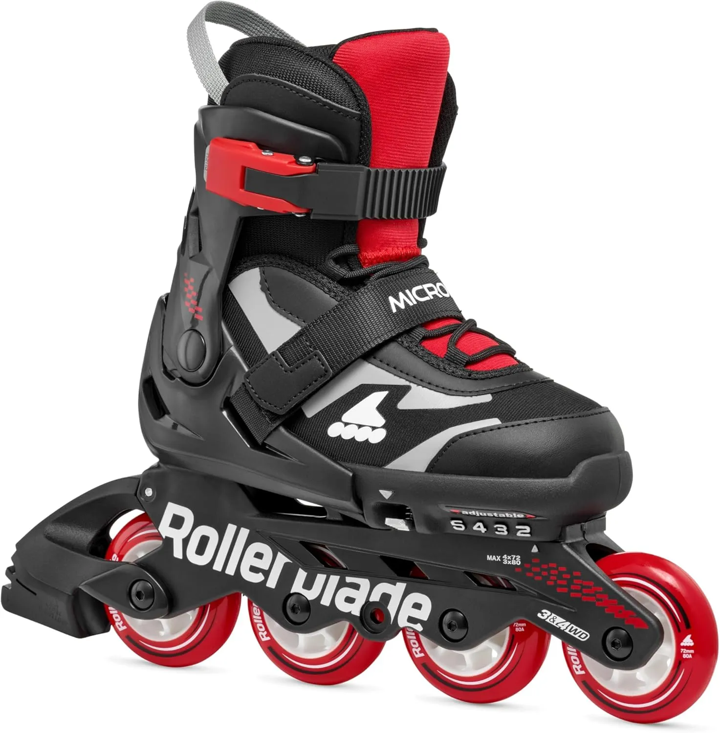 Rollerblade Microblade Kid's Adjustable Fitness Inline Skate, Junior, Youth Performance Inline Skates