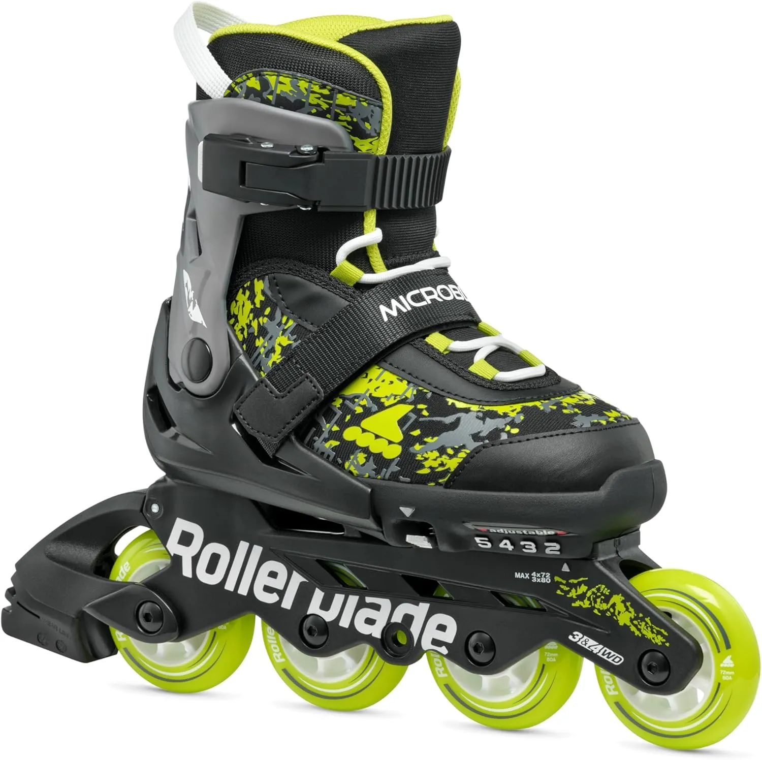 Rollerblade Microblade SL Kids Adjustable Fitness Inline Skate, Junior, Youth Performance Inline Skates