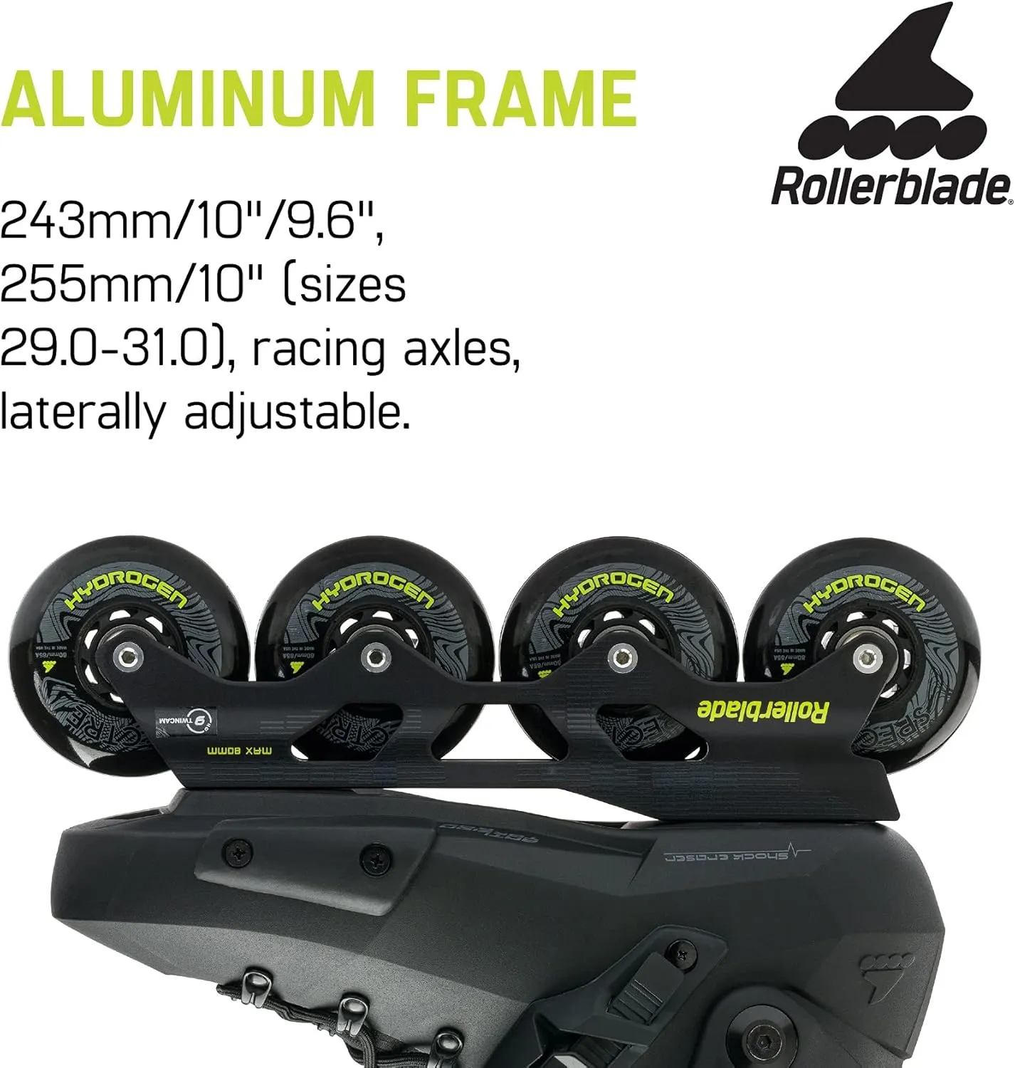 Rollerblade Twister XT Men's Adult Fitness Inline Skate, Black/Lime, Urban Performance Inline Skates