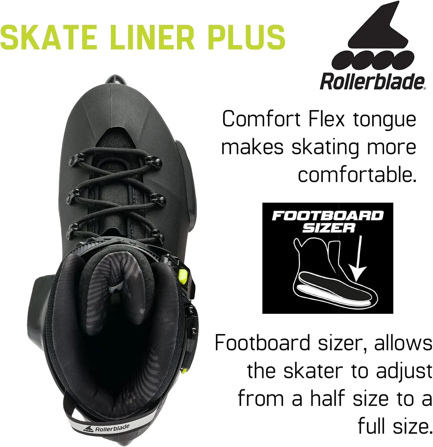Rollerblade Twister XT Men's Adult Fitness Inline Skate, Black/Lime, Urban Performance Inline Skates