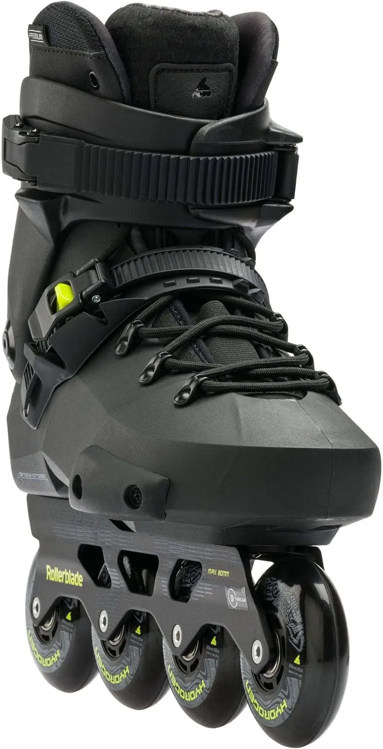 Rollerblade Twister XT Men's Adult Fitness Inline Skate, Black/Lime, Urban Performance Inline Skates