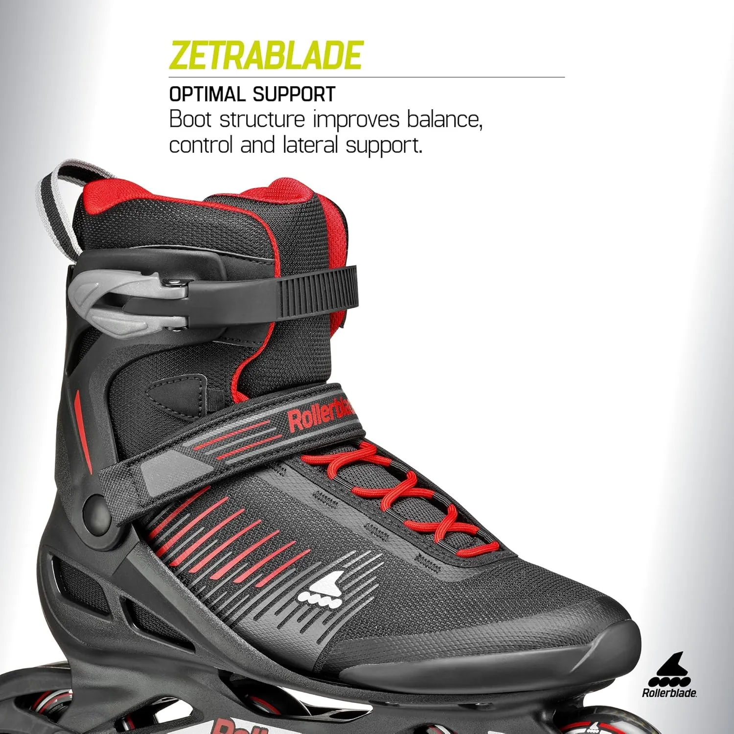 Rollerblade Zetrablade Men's Adult Fitness Inline Skate, Black and Silver
