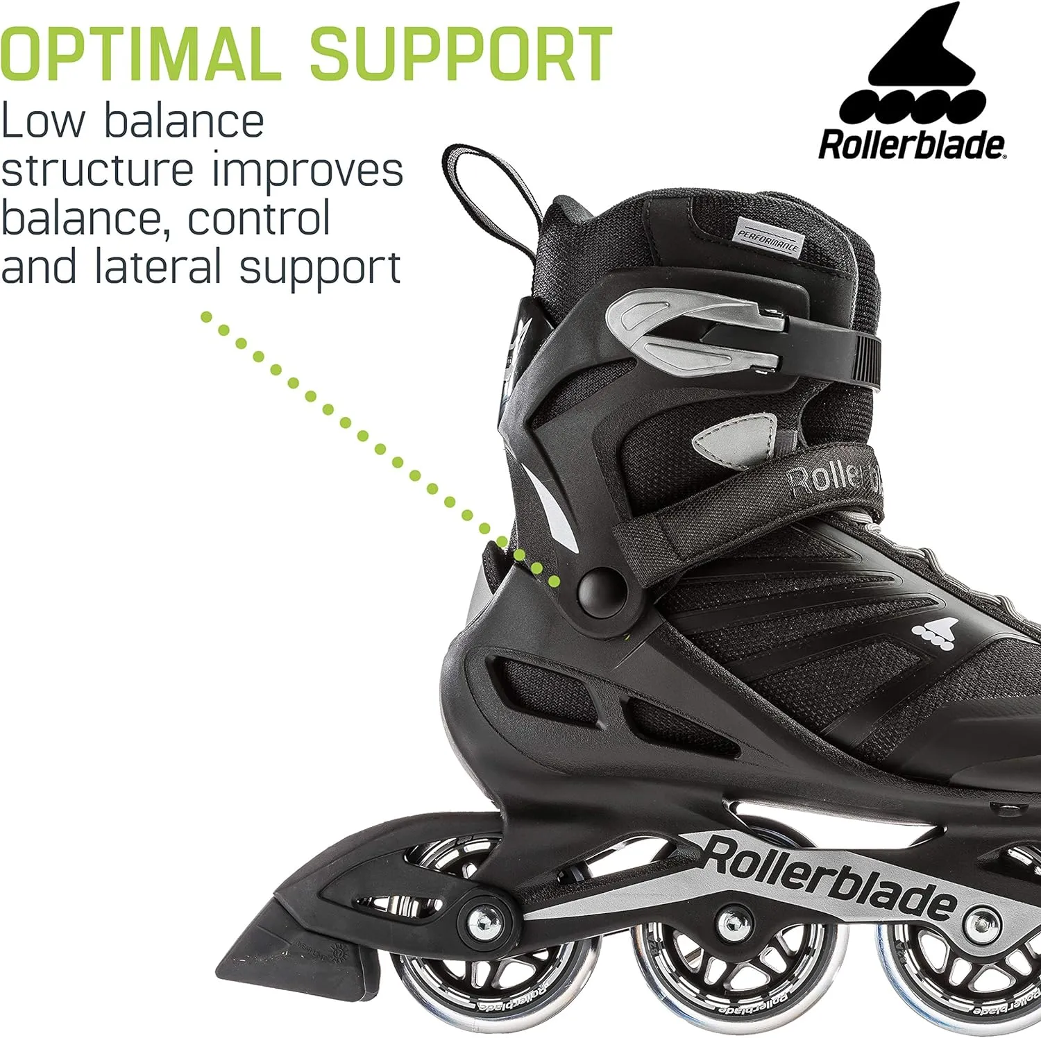 Rollerblade Zetrablade Men's Adult Fitness Inline Skate, Black and Silver
