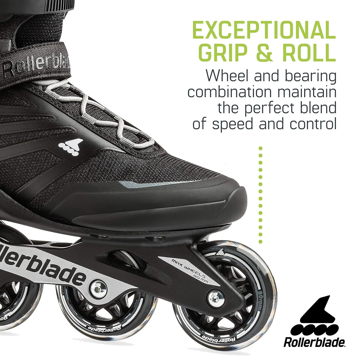 Rollerblade Zetrablade Men's Adult Fitness Inline Skate, Black and Silver