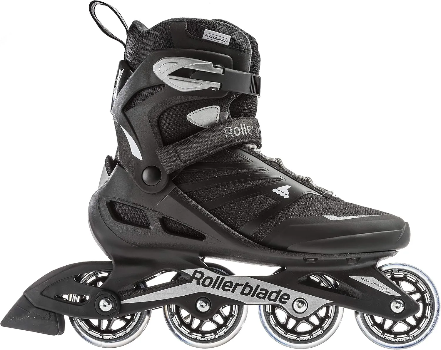 Rollerblade Zetrablade Men's Adult Fitness Inline Skate, Black and Silver