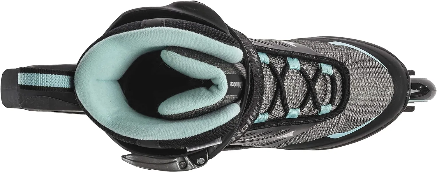Rollerblade Zetrablade Women's Adult Fitness Inline Skate, Black and Light Blue, Performance Inline Skates
