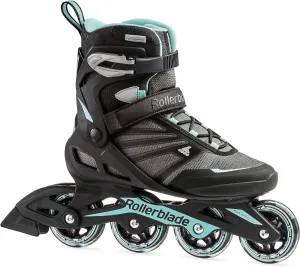 Rollerblade Zetrablade Women's Adult Fitness Inline Skate, Black and Light Blue, Performance Inline Skates