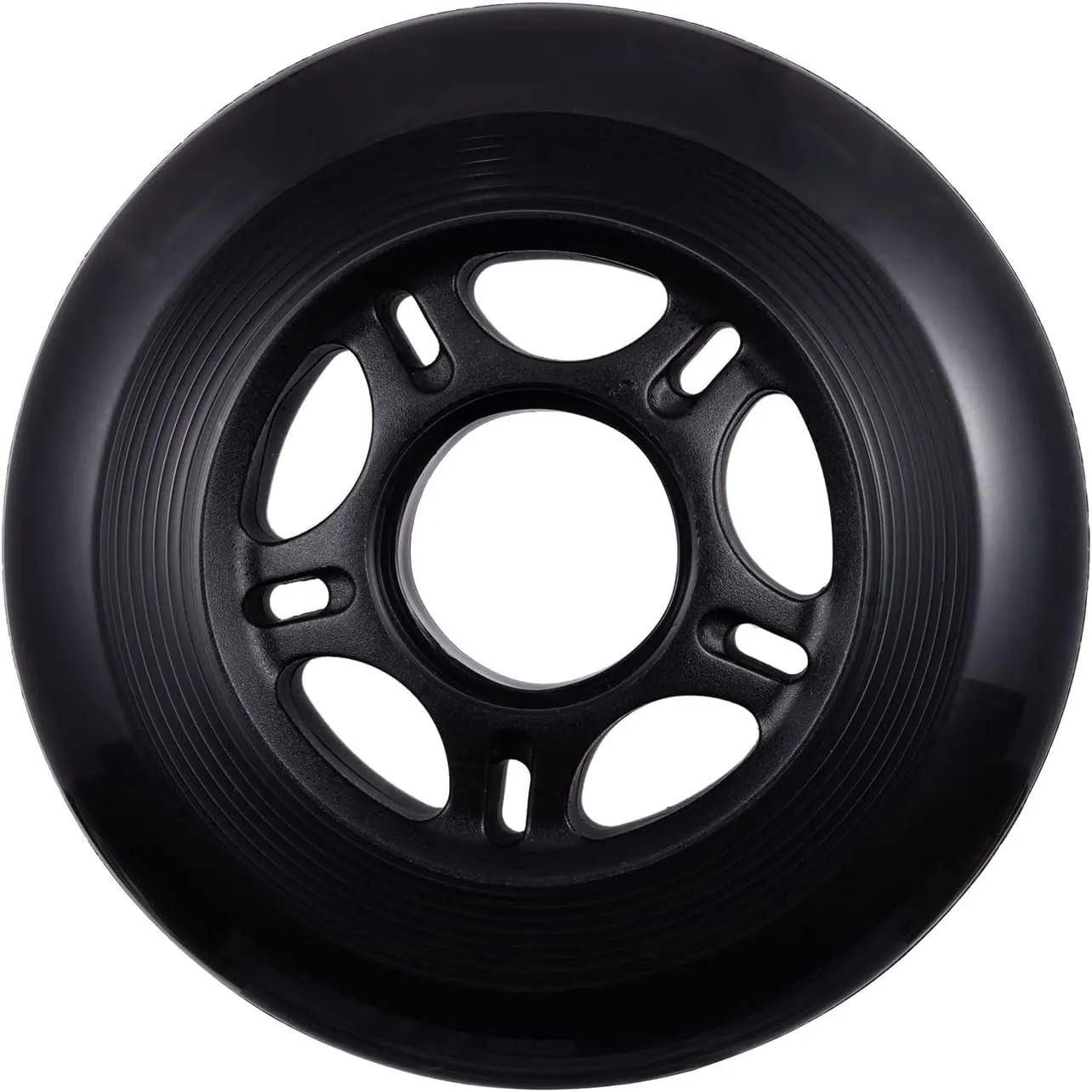Rollerex VXT500 Inline Skate Wheels – 4-Pack (Optional Bearings, Spacers and Washers) - Durable Replacement Roller Blade Wheels for Indoor & Outdoor Skating (76mm, Steel Black)