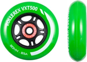 Rollerex VXT500 RipStik/Inline Skate Wheels (2-pack w/bearings, spacers and washers) (Use on Hockey Roller Blades) - Can Be Used As RipStik Caster Board Wheel Replacements