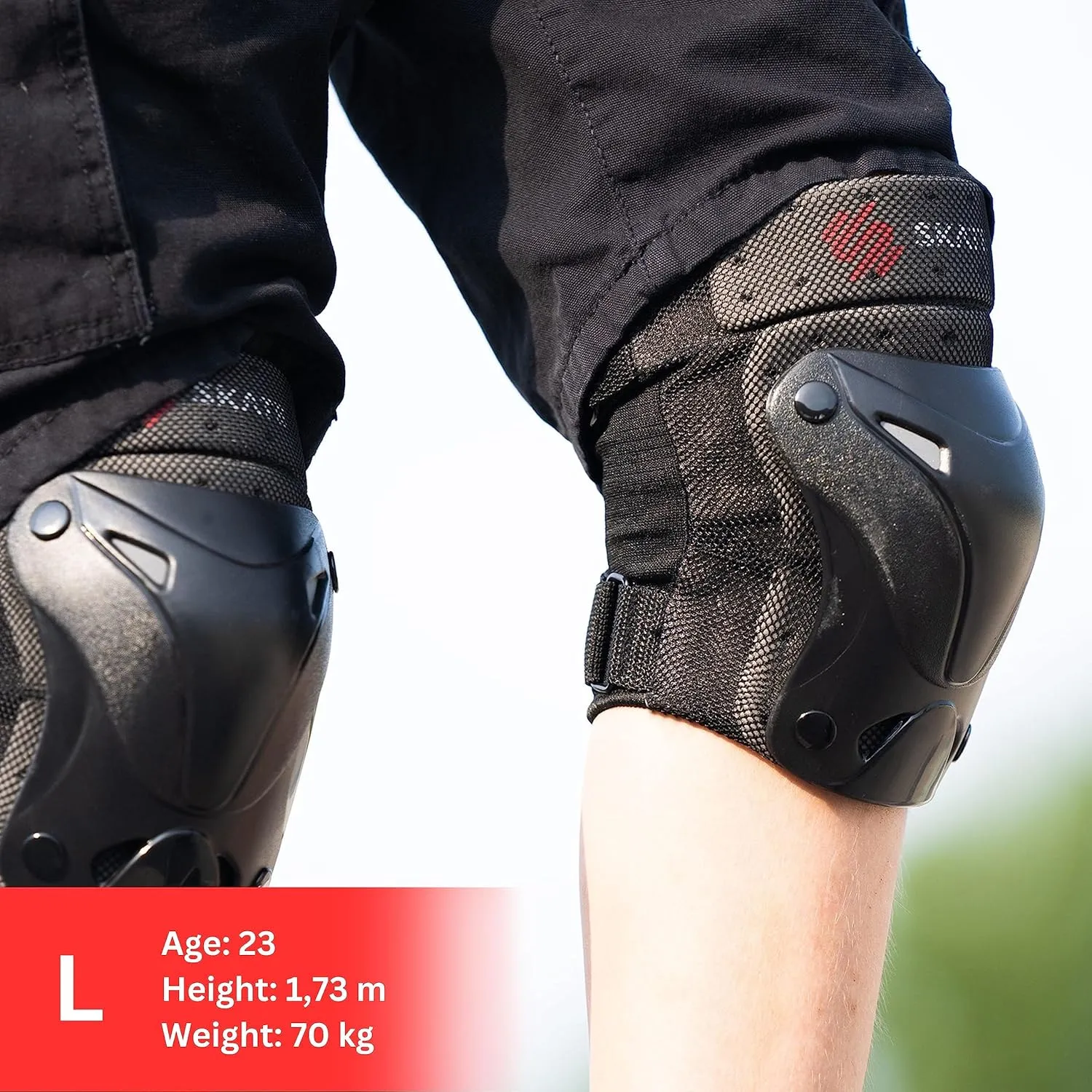 SKATEWIZ Skate Pads - Knee and Elbow Pads & Wrist Guards for Roller Skating [6pc] Skating Protective Gear Adult and Kids - Roller Skate Pads
