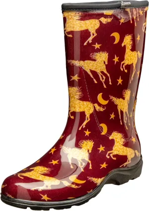 Sloggers Waterproof Garden Rain Boots for Women - Cute Mid-Calf Mud & Muck Boots with Premium Comfort Support Insole