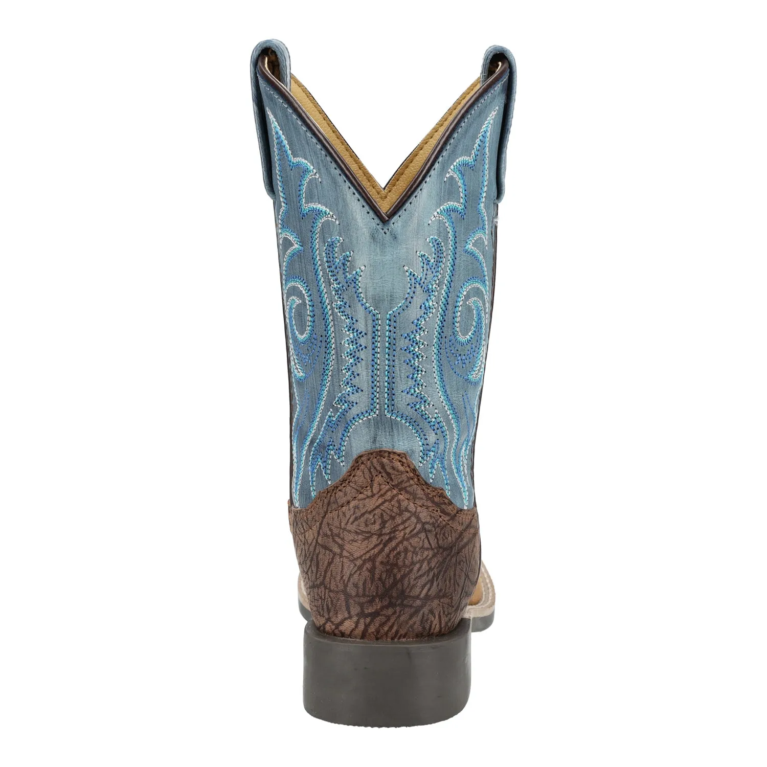 Smoky Mountain Boots Kids Unisex Cole Vintage Brown/Blue Leather Cowboy Boots