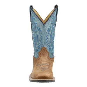 Smoky Mountain Boots Kids Unisex Cole Vintage Brown/Blue Leather Cowboy Boots