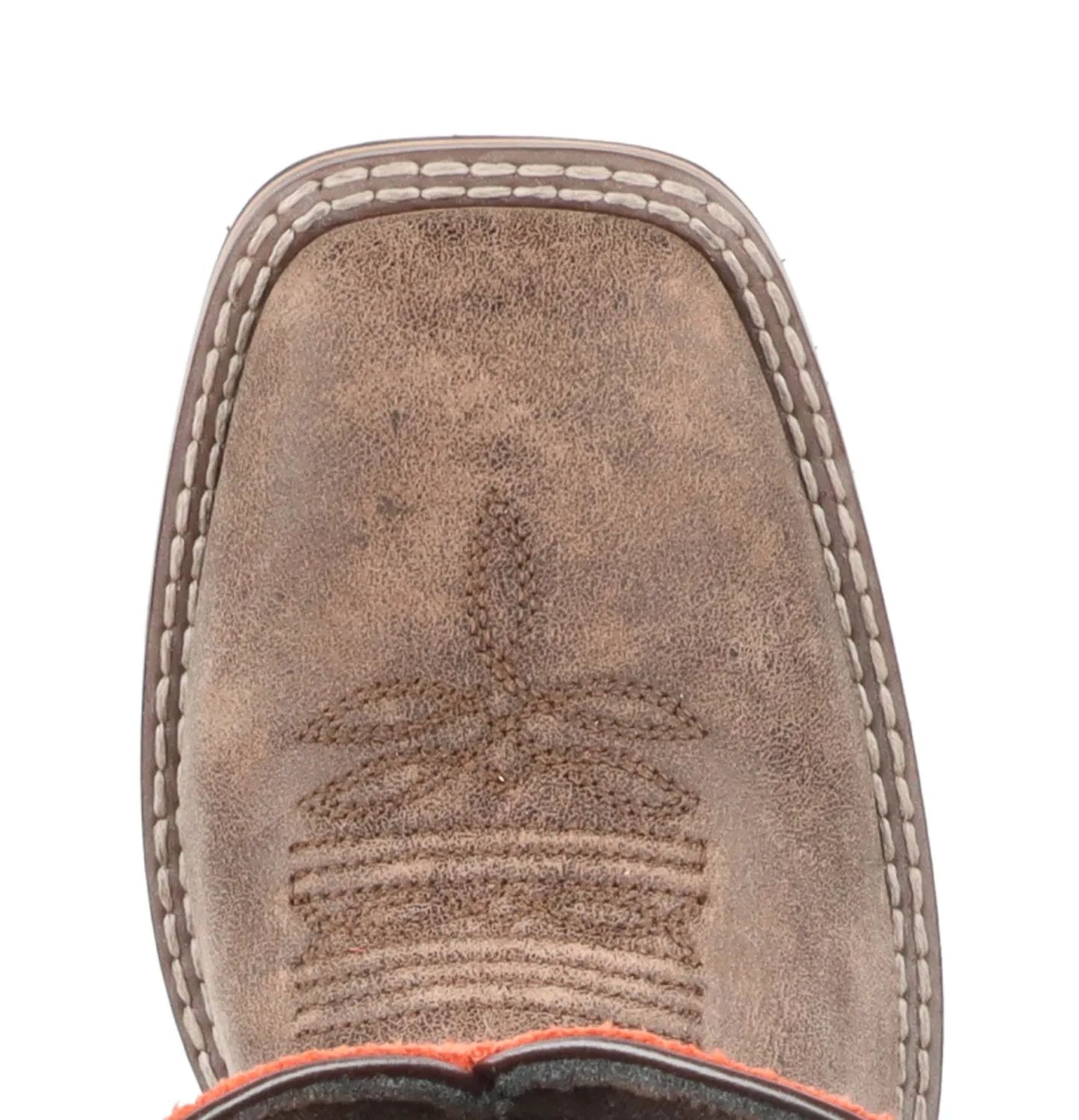 Smoky Mountain Boots Womens Rustic Rider Brown/Coral Leather Cowboy Boots