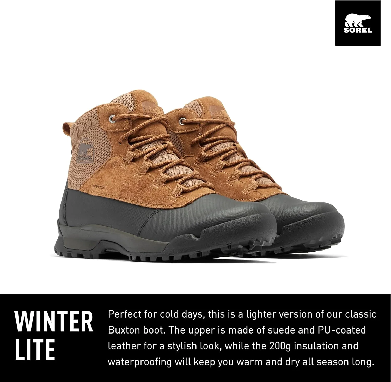 SOREL Men's Buxton Lite Lace Plus Waterproof Boot
