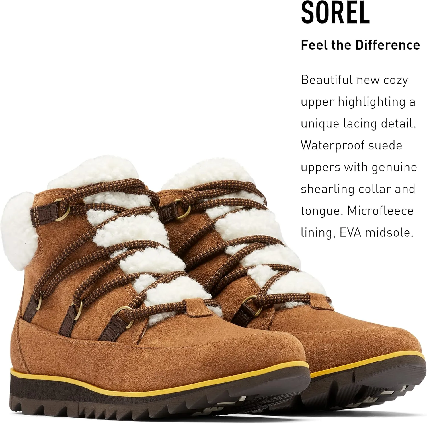 Sorel Women's Harlow Lace Cozy Boot — Waterproof Leather Ankle Booties