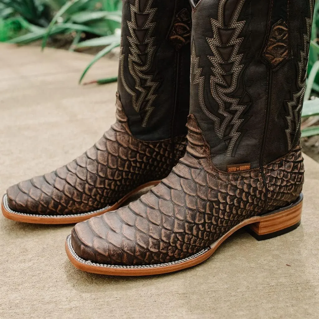 Soto Boots Mens Python Print Boots H50032