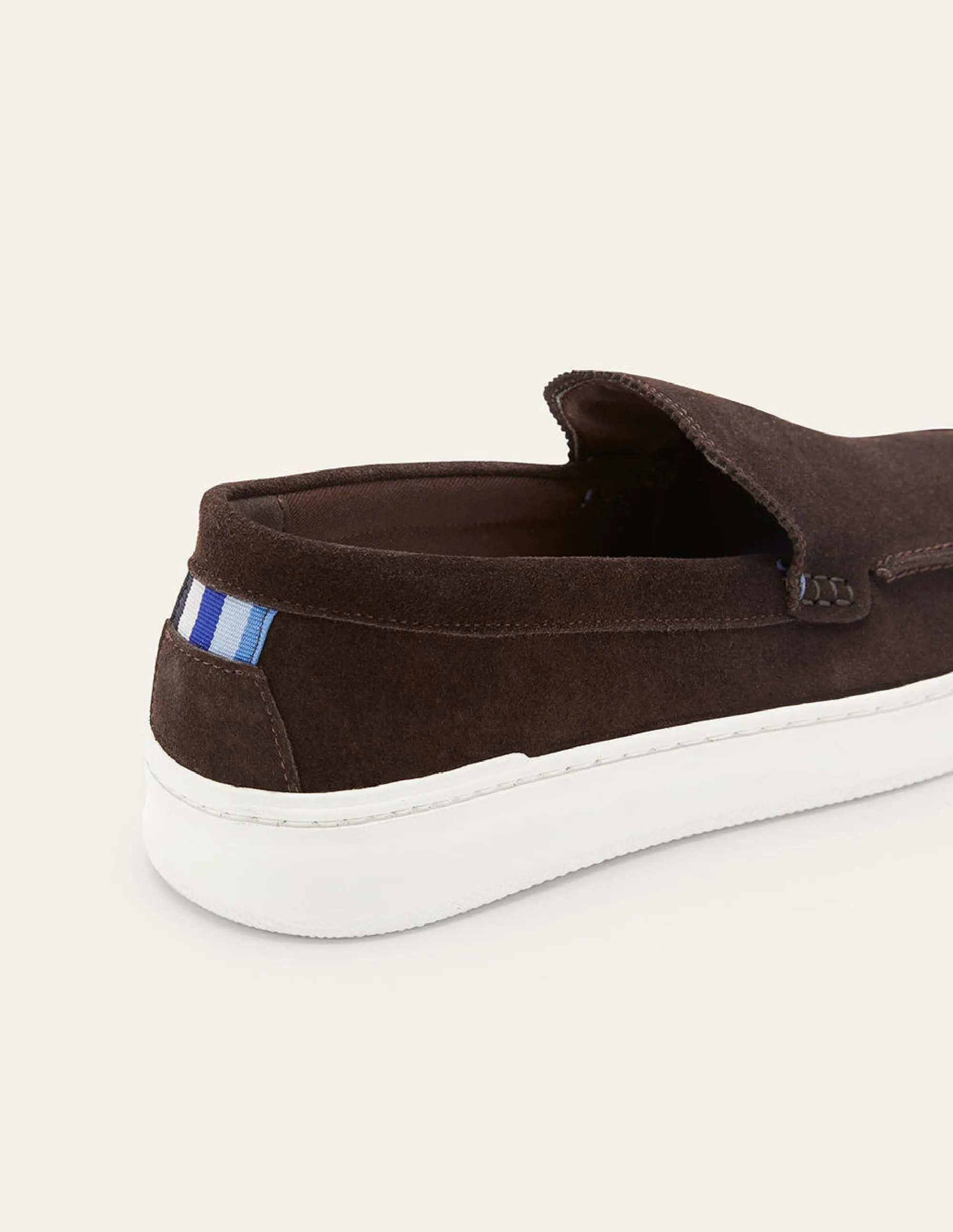Suede Slip-On Cupsole Loafer-Brown