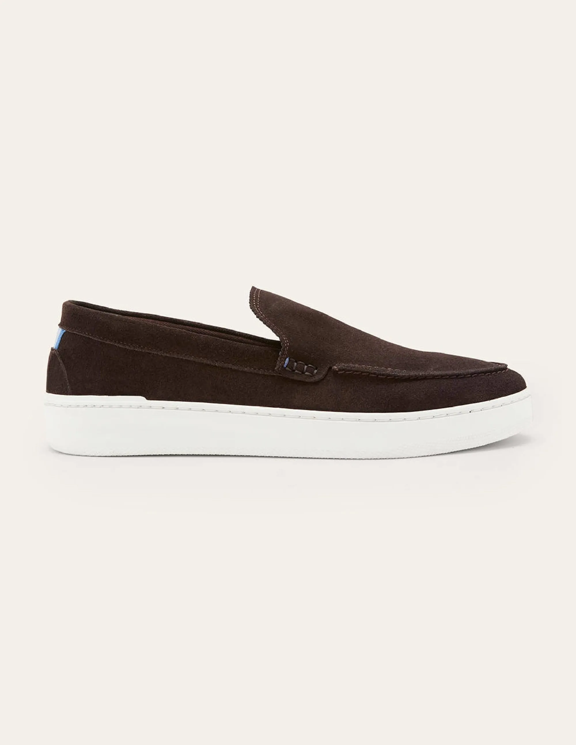 Suede Slip-On Cupsole Loafer-Brown