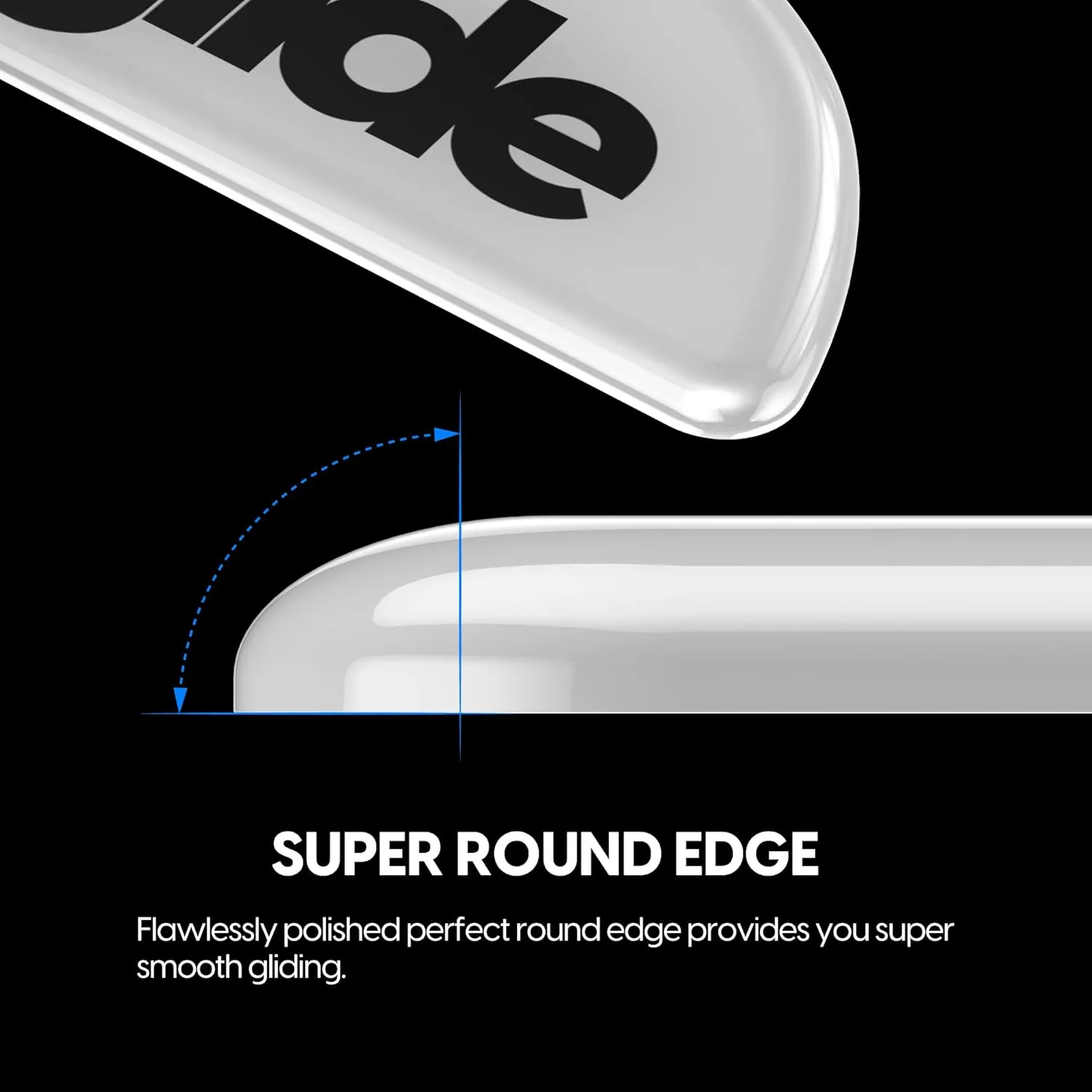 Superglide - Fastest and Smoothest Mouse Feet/Skates Made with Ultra Strong Flawless Glass Super Fast Smooth and Durable Sole for Pulsar Xlite Wireless / V2 & V2 Mini Wireless Gaming Mouse (White)