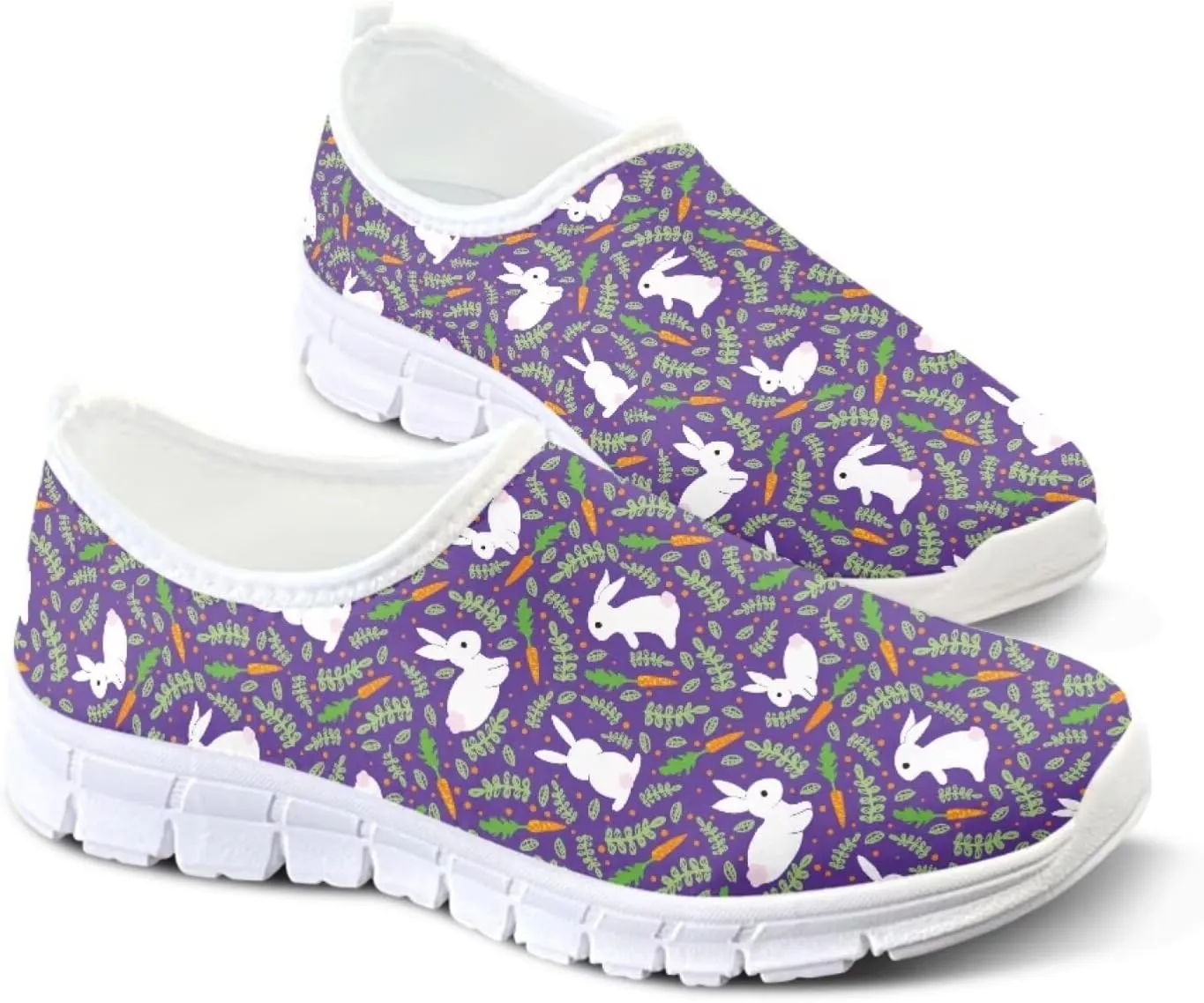 SYtrade Women's Art Sneaker Slip On Novelty Walking Loafer White Sole