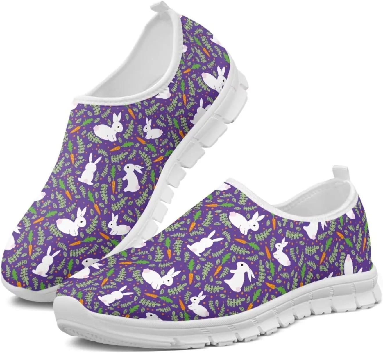 SYtrade Women's Art Sneaker Slip On Novelty Walking Loafer White Sole