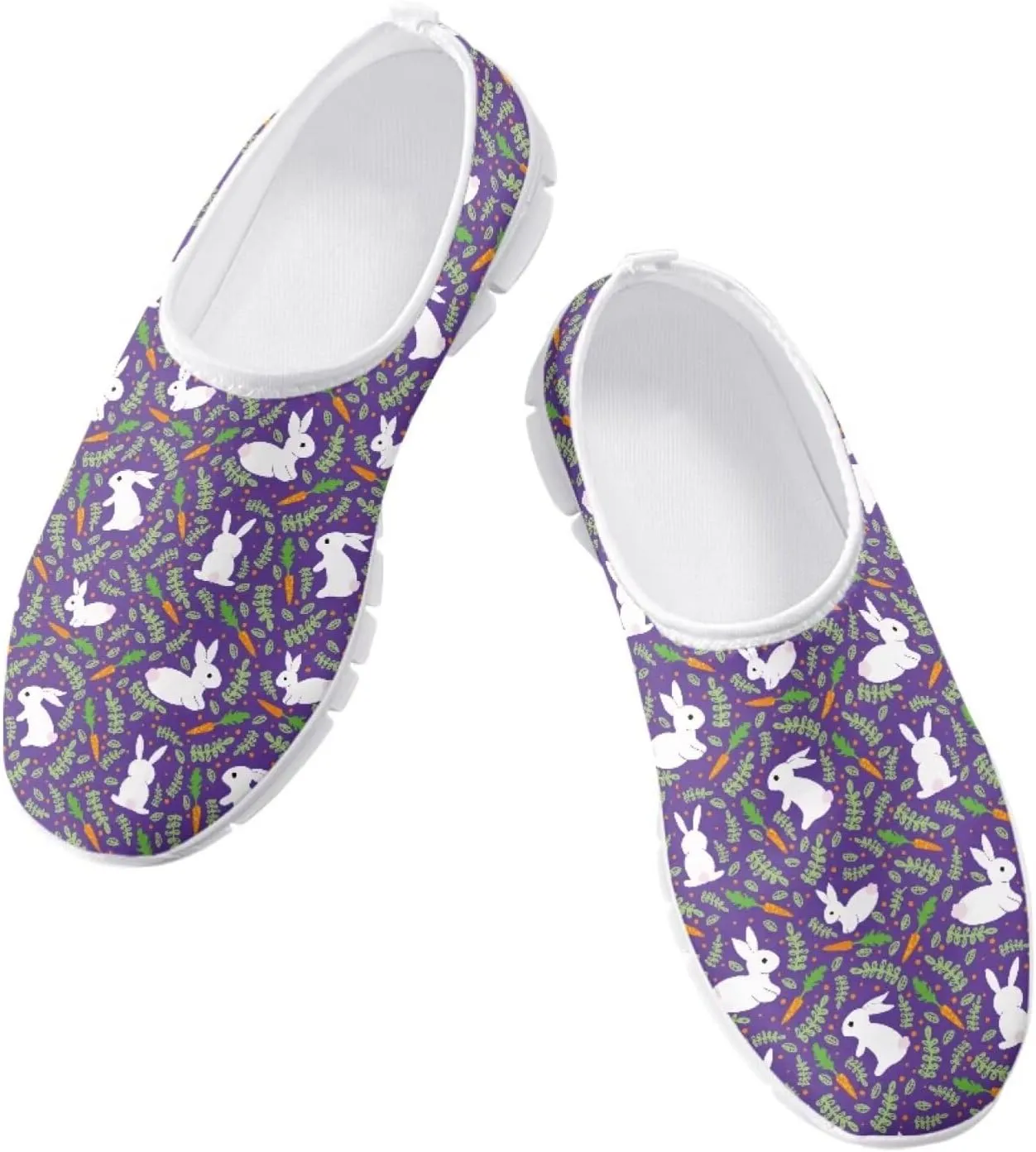 SYtrade Women's Art Sneaker Slip On Novelty Walking Loafer White Sole