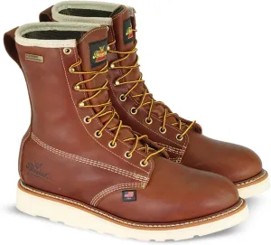 Thorogood 814-4008 Men's American Heritage 8" Round Toe, MAXWear Wedge Waterproof Non-Safety Toe Boot, Tobacco Oil-Tanned - 14 2E US
