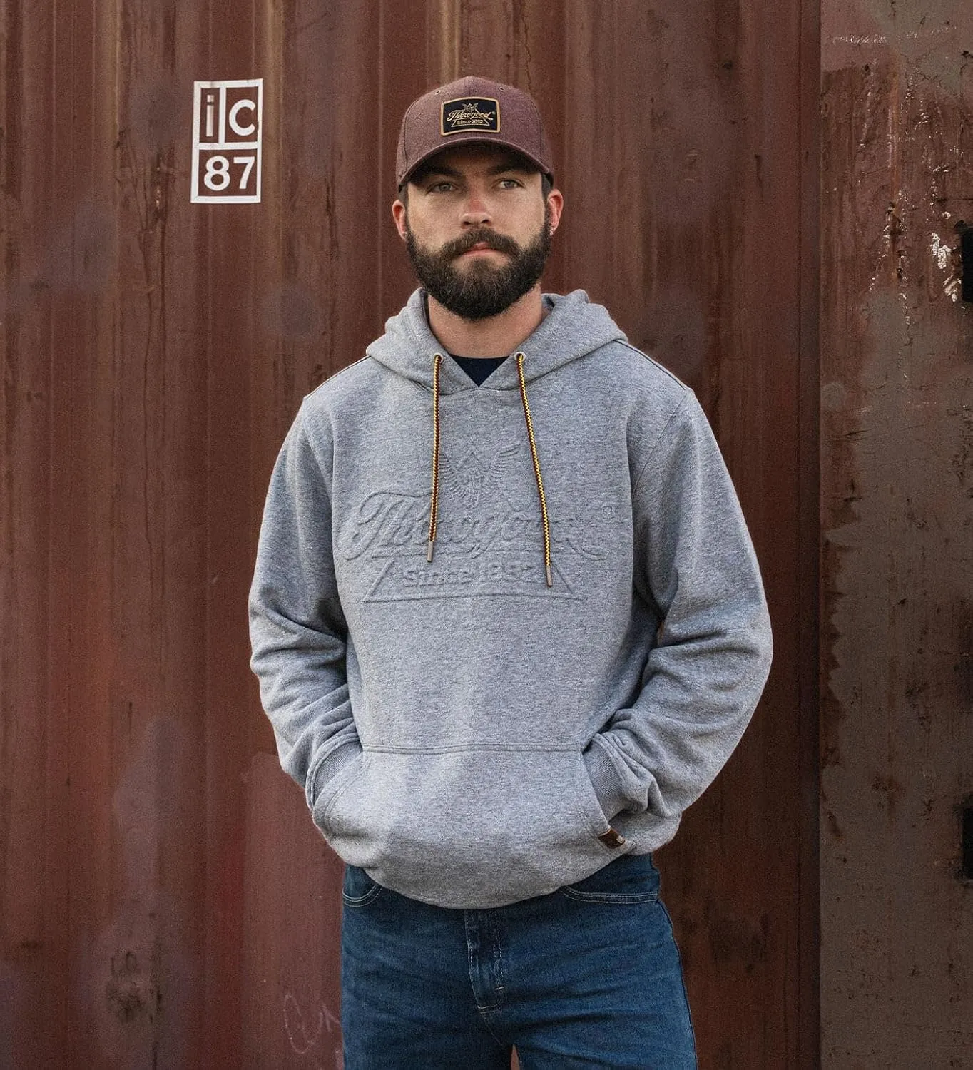 Thorogood Men's Heavyweight Hoodie Embossed Logo Pullover Workwear Sweatshirt