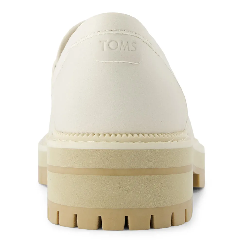 Toms Women Cara Light Sand Leather Embossed Perf