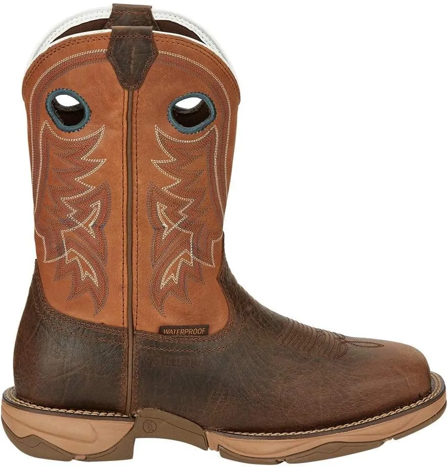 Tony Lama Men's 3R® Lopez Brown 11" Waterproof Square Steel Toe Work Boot