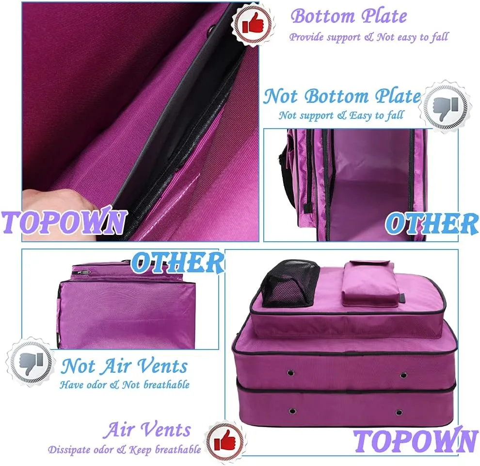 TOPOWN Premium Ice Skate Bag - Roller Skates & Blades Bag for Men & Women - Black & Rose Red