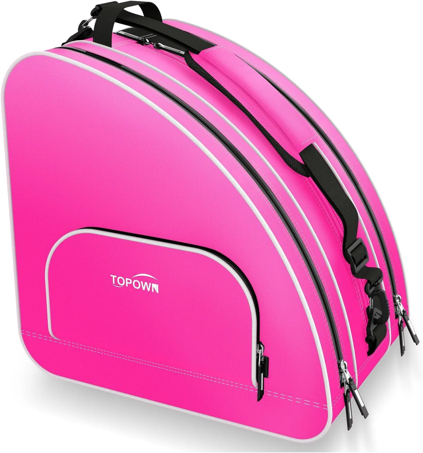 TOPOWN Premium Ice Skate Bag - Roller Skates & Blades Bag for Men & Women - Black & Rose Red